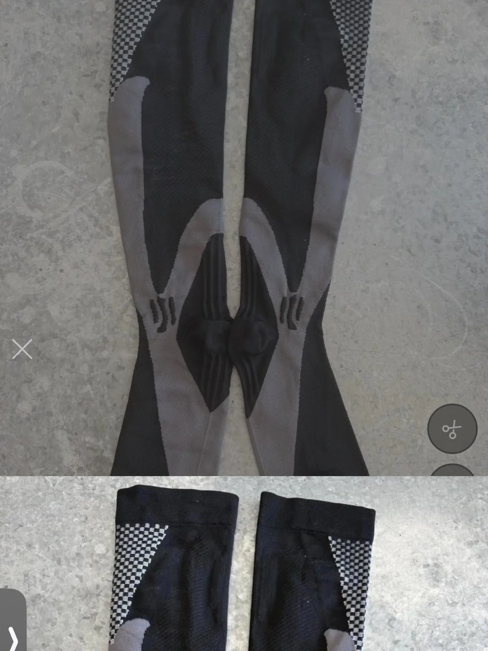 Compression Calf Sleeves Black Gray Graduated Compression Running Cycling XXL